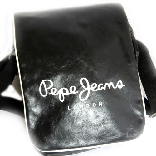 PROMOTION ! Sac bandoulière 'Pepe Jeans' noir vintage (format tablettes)