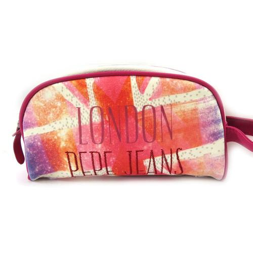 Trousse à maquillage 'Pepe Jeans' union jack rose rouge