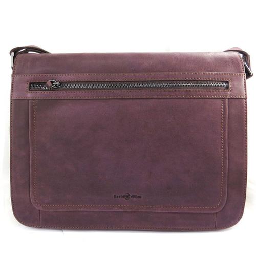 Sacoche cuir 'David William' marron vintage