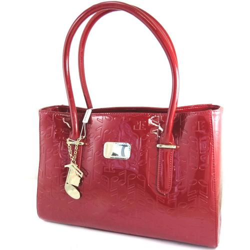 Sac Cuir 'Jacques Esterel' notes de musique rouge vernis