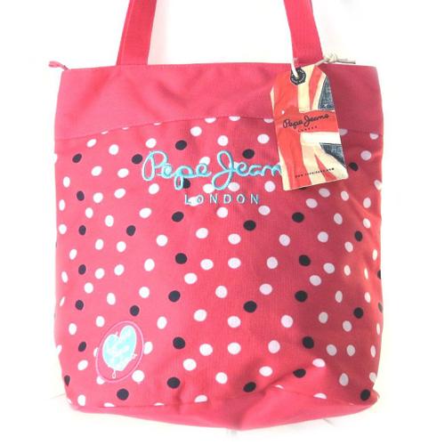 Sac shopping 'Pepe Jeans' rose petits pois (30x30x20 cm)