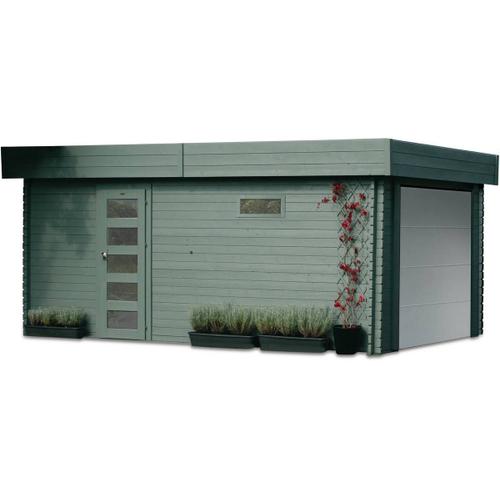 Garage "Modern" - 19.26 M² - 3.58 X 5.38 X 2.56 M - 40 Mm - Porte Motorisée