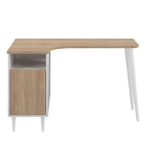 Bureau Nook Blanc Et Chêne Naturel - Temahome