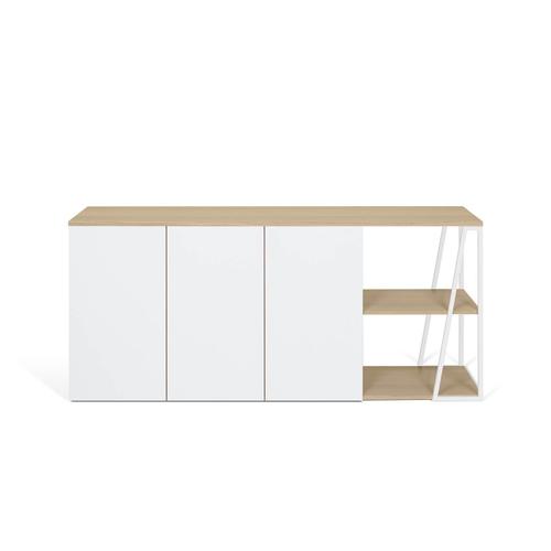 Buffet Albi Placage Chêne Clair Et Blanc Laqué - Temahome