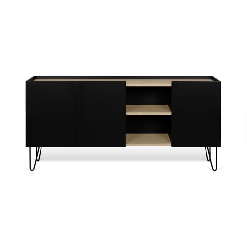 Buffet Nina Chêne Clair Et Noir 180 X 42 - Temahome