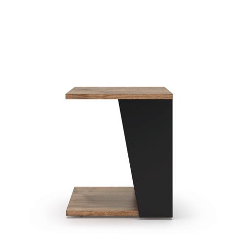 Table D'appoint Albi Placage Noyer Et Noir Laqué - Temahome