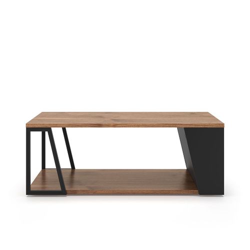 Table Basse Albi Placage Noyer Et Noir Laqué - Temahome