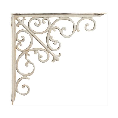 Etagère Murale En Fonte L39xp5xh39 Cm, Finition Blanche Antique