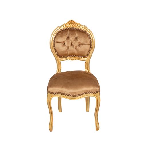 Fauteuil Français De Style Louis Xvi En Hêtre Massif Avec Finition Dorée