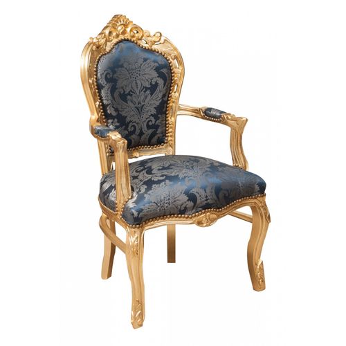 Fauteuil Louis Xvi De Style Français, En Hêtre Massif, Sculpté Et Fini À La Main Avec Patine En Feuille D'or