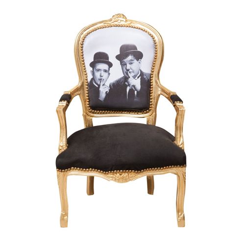 Fauteuil Louis Xvi De Style Français, En Hêtre Massif, Sculpté Et Fini À La Main Avec Patine En Feuille D'or As