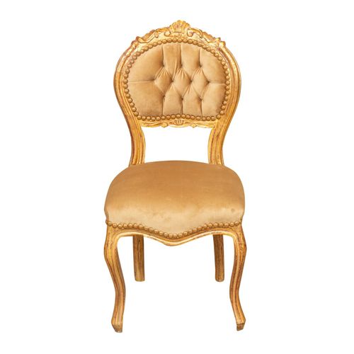 Fauteuil Français De Style Louis Xvi En Hêtre Massif Avec Finition Dorée