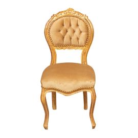 Fauteuil Français De Style Louis Xvi En Hêtre Massif Avec Finition Dorée