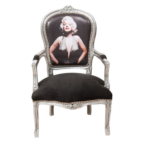 Fauteuil Louis Xvi De Style Français, En Hêtre Massif, Sculpté Et Fini À La Main Avec Patine En Feuille D'argent