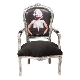Fauteuil Louis Xvi De Style Français, En Hêtre Massif, Sculpté Et Fini À La Main Avec Patine En Feuille D'argent