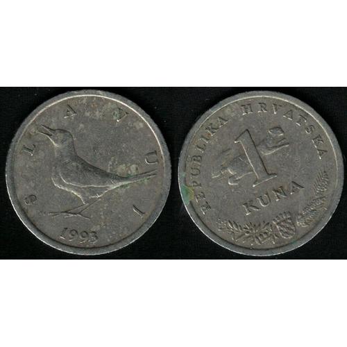 Croatie 1993 Pièce De Monnaie Coin 1 Kuna Avec Oiseau Et Marte Su