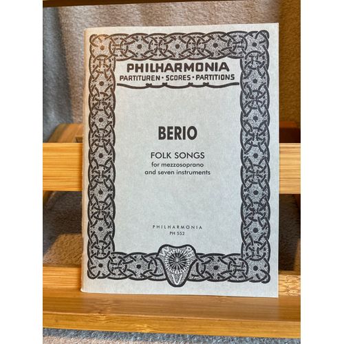 L. Berio Folk Songs Partition De Poche Orchestre Éd. Boosey & Hawkes