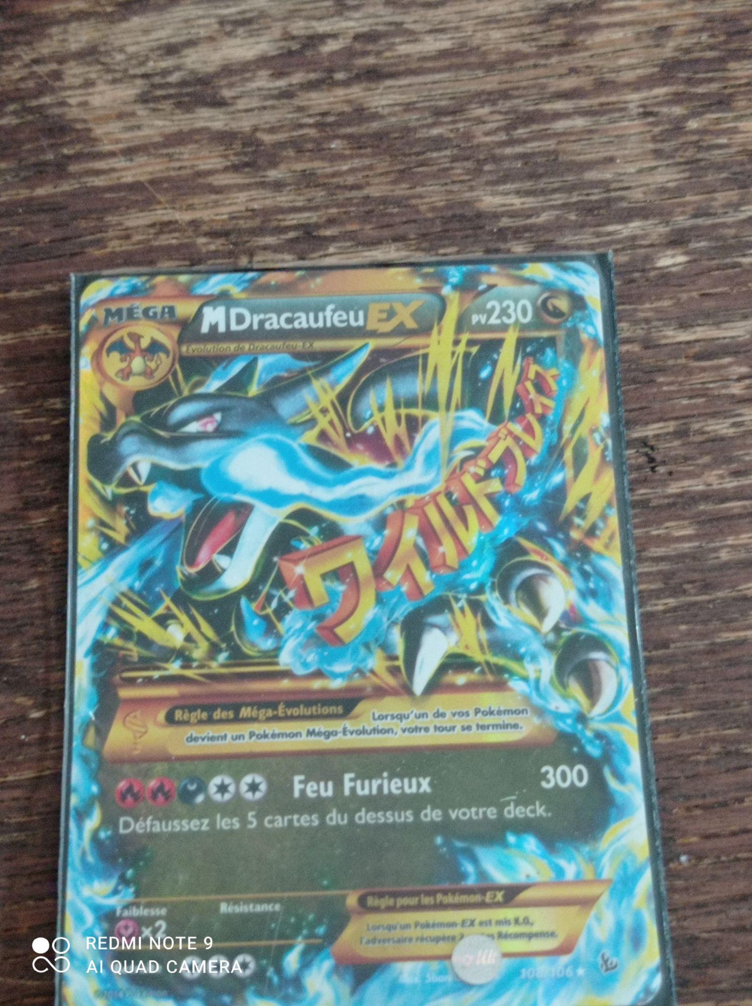 Carte Pokémon Ultra Rare Méga Dracaufeu EX 108/106 XY2 Étincelles  VF/Secrète