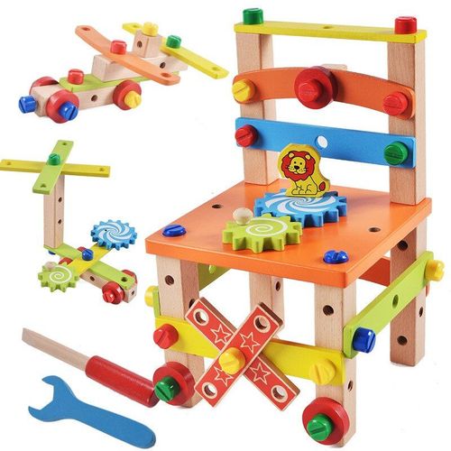 Chaise D'assemblage En Bois Pour Bébé, Jouet Éducatif, Préscolaire, Variété Multifonctionnelle, Outil Pour Faire Combinaisons, Montessori,