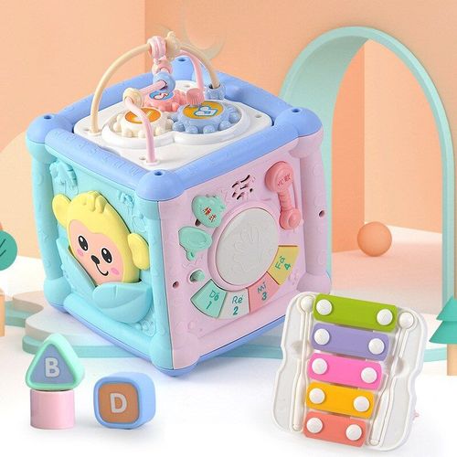 Jouet Musical Multifonctionnel Pour Bébé, Bloc De Construction Géométrique, Piano À Frapper, Batteur, Corps Polyédrique, Jouet Éducatif, Cadeau