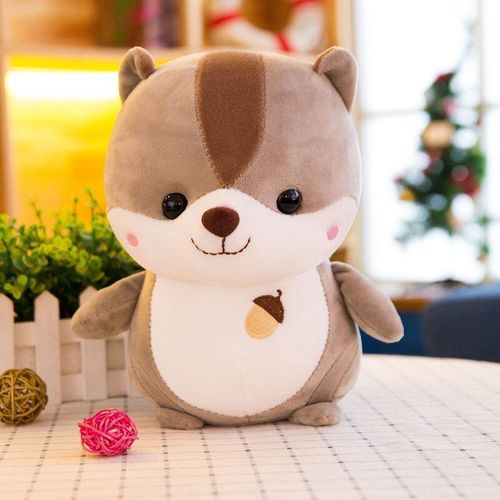 Peluche D'écureuil De Dessin Animé De 30cm, Oreiller En Coton Doux, Poupée Nano Pour Enfants, Jouets Amusants, Cadeaux Mignons