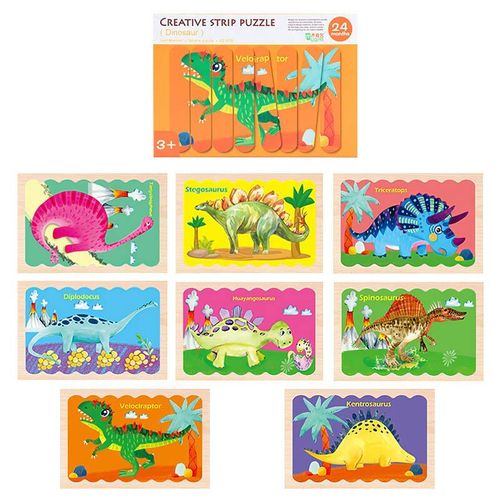 Puzzle À Empiler En Bois Pour Enfants, Jouets Montessori, Bande Créative, Dessins Animés, Éducatif, Cadeau
