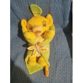 Doudou Peluche Simba Le Roi Lion Feuille Couverture Papillon Rose Disneyland