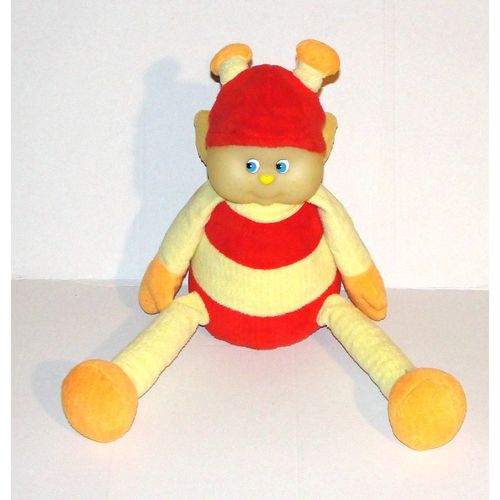 Peluche Toto La Luciole Papillon Visage Pvc Luminescent - Doudou Veilleuse Luciole Rouge Jaune Orange 40 Cm