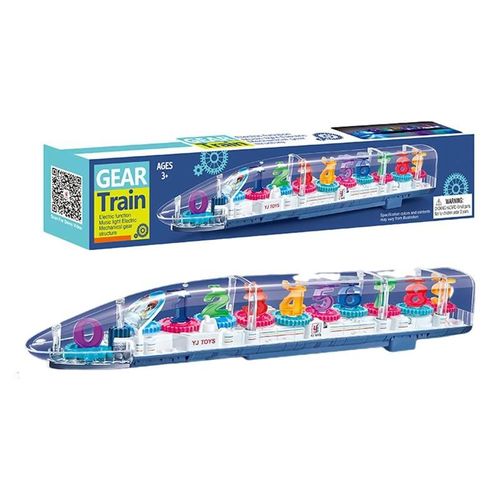 Train De Fusée Électrique Transparent Universel, Engrenage De Fusée, Led Clignotant, Musique Chant, Véhicule Sonore, Jouet D'éducation Précoce Pour Enfants
