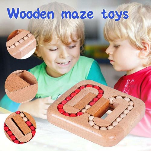 Labyrinthe De Marbre En Bois, Jeu D'intelligence, Casse-Tête Montessori, Anti-Stress, Luban Lock, Jouets Éducatifs Créatifs W6t
