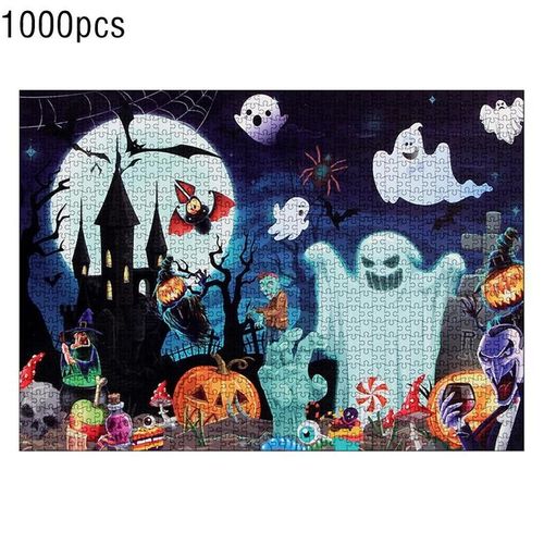 Puzzle En Avion Pour Adultes, 1000 Pièces, Thème D'halloween, Dessin Animé, Épais, 2mm, Cadeau Pour Enfants, G4v3