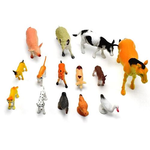Figurines D'animaux De Ferme En Pvc, 14 Pièces, Jeu De Mouton, Cheval, Canard, Poulet, Jouet En Forme D'oie, T4v0
