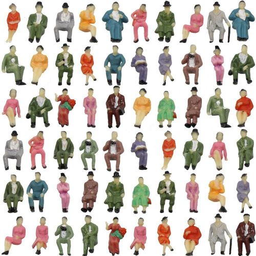 Figurine Mixte En Plastique Pour Personne Assise, 60 Pièces/Ensemble 1:87, Styles Réalistes, Accessoires De Construction, Bricolage, Personnages Scénique Trai I3r1