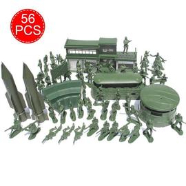 Modèle de Table de sable militaire de garçon de la seconde guerre mondiale,  jouet de soldats complets, ensembles de Bases militaires, jouets  nostalgiques, 56 pièces/ensemble