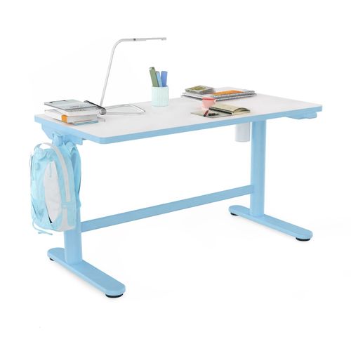 Bureau Pour Les Enfants, Bureau Ergonomique Réglable En Hauteur Avec Plateau 100×60cm, Capacité De Charge Max.40kg, Bleu