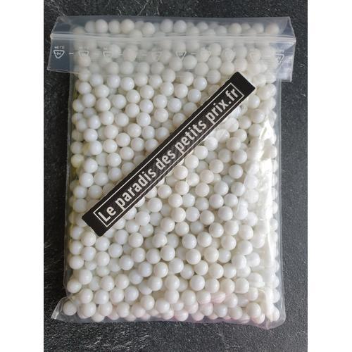 Sachet 1000 Billes Blanches Pour Pistolet À Billes 6 Mm