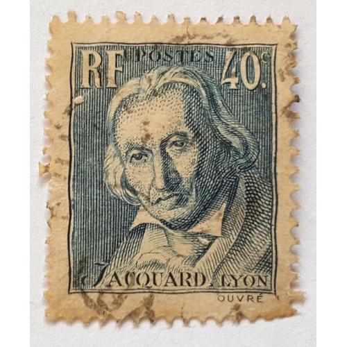 Timbre France oblitéré - YT 295 - 40c - 1934 - Joseph Marie Jacquard de Lyon, par Achille Ouvré