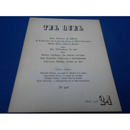 Tel Quel. N°24 Hiver 1966