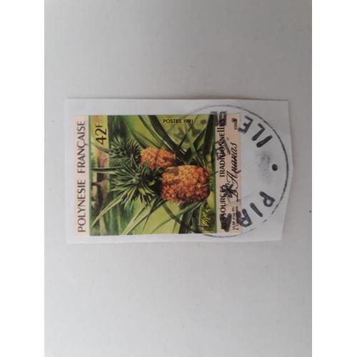 Timbre Adhésif Oblitéré Polynésie Française Ressources Traditionnelles Ananas 1991