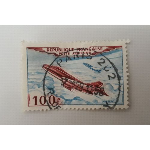 Timbre Oblitéré France Poste Aérienne Dassault Mystère Iv 1954