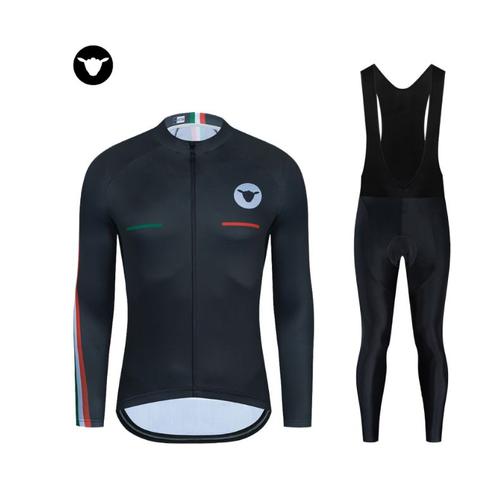 Maillot De Cyclisme Homme Manches Longues Et Pantalons A Cycliste Vélo Gel Equipe De Vtt Pro