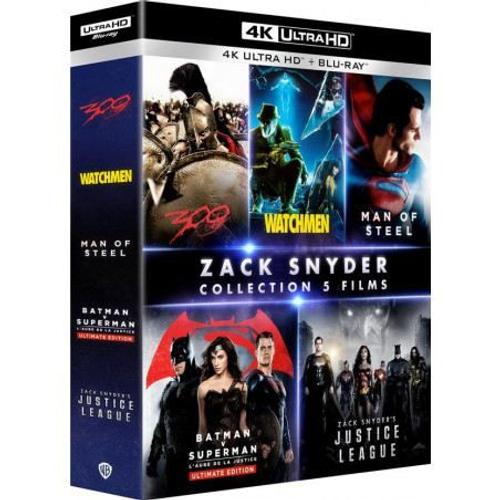 Coffret Zack Snyder : 300 + Watchmen + Man Of Steel + Batman V Superman : L'aube De La Justice + Zack Snyder's Justice League - 4k Ultra Hd + Blu-Ray