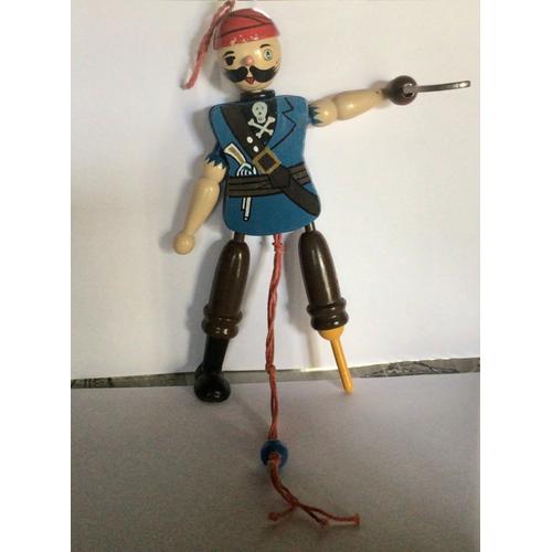 Marionnette En Bois Vintage : Pirate