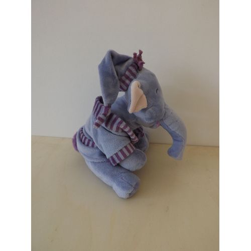 Doudou Peluche Éléphant Mauve Lumpy Pyjama Winnie L'ourson Disney
