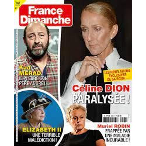 France Dimanche N°3923 : Celine Dion - Kad Merad - Muriel Robin - Elizabeth Ii