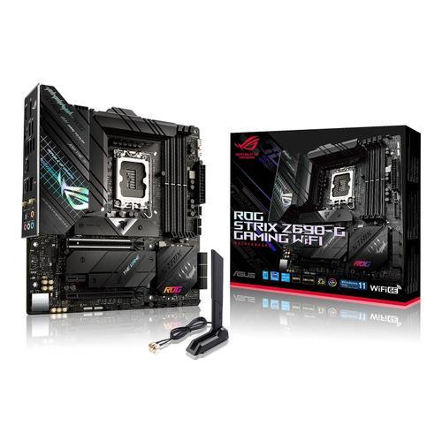 ASUS ROG STRIX Z690-G GAMING WIFI - Carte-mère - micro ATX - Socket LGA1700 - Z690 Chipset - USB-C Gen2, USB 3.2 Gen 1, USB 3.2 Gen 2, USB-C Gen 2x2 - 2.5 Gigabit LAN, Wi-Fi 6, Bluetooth - carte...