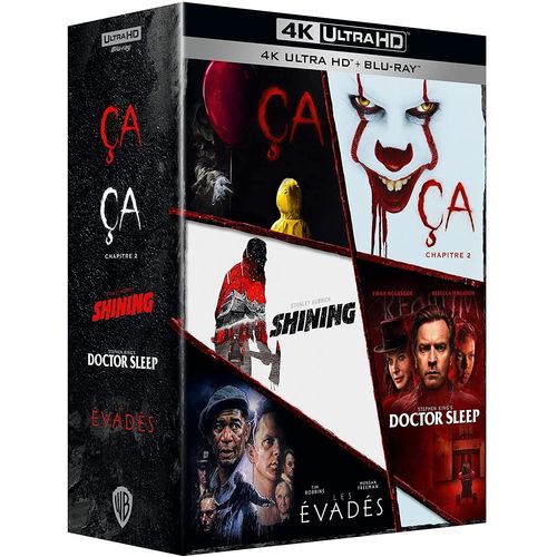 Coffret Stephen King : Les Évadés + Ça + Ça - Chapitre 2 + Shining + Doctor Sleep - 4k Ultra Hd + Blu-Ray