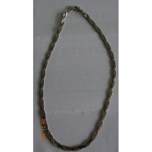 Collier Chaine En Métal Argenté