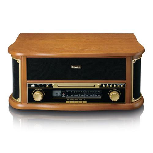 Platine vinyle rétro en bois Lenco Classic Phono TCD-2551WD