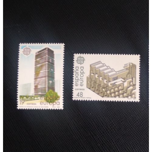 Timbre Espagne Y T 2517 / 2518 Série : Europa (C.E.P.T.) - Architecture Moderne 1987 ( 190708 )